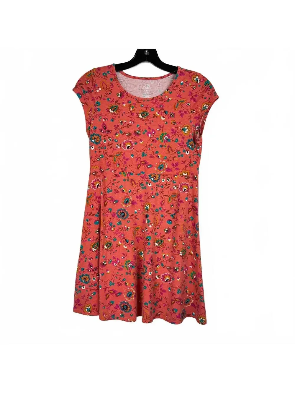 Wonder Nation Coral Short Sleeve Knee-Length Dress Girl's Size XL
